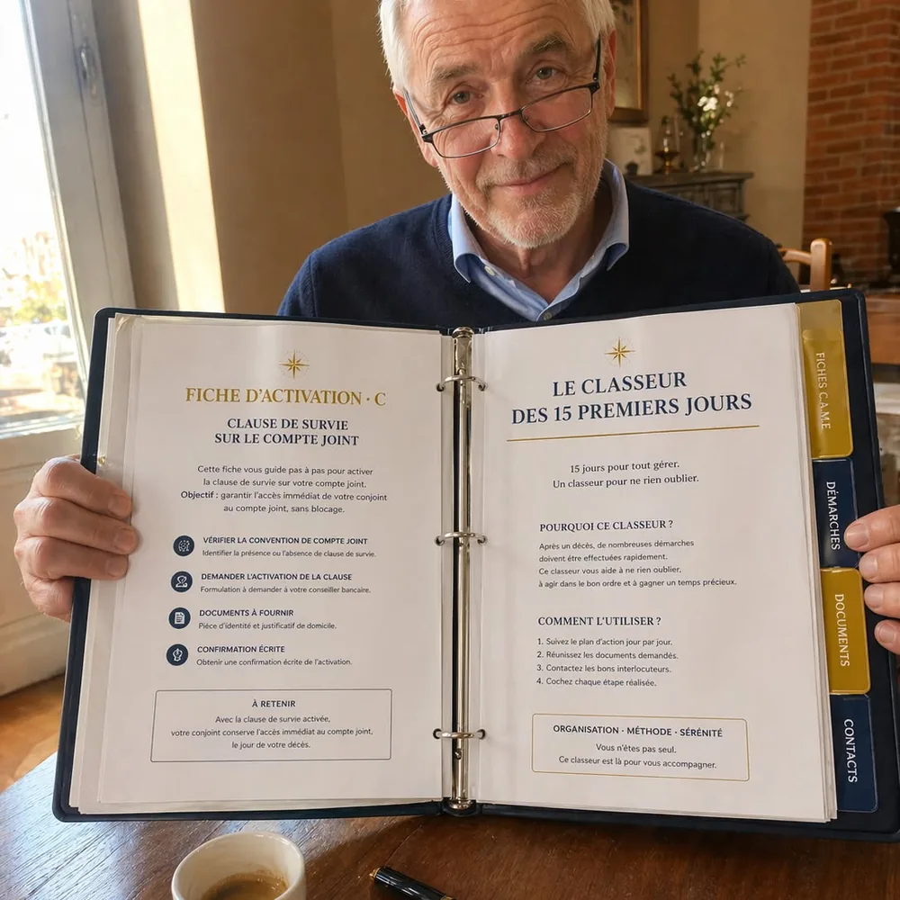 Jean-Pierre B. avec son dossier Protocole 48-15-6 rempli, dans ses mains.